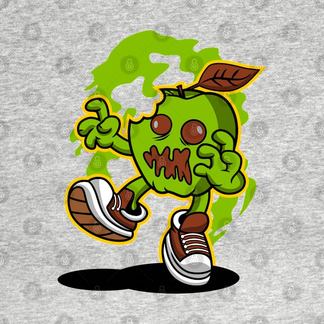 APPLE ZOMBIE CARTOON by beanbeardy